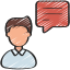 hand drawn person speaking