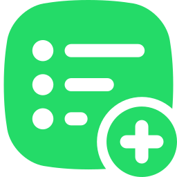 green circle icon with a white plus sign inside it for adding a new task to the list